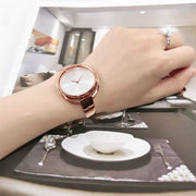Calvin Klein Impetuos Silver Dial Rose Gold Steel Strap Watch for Women - K4F2N616