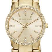 Michael Kors Nini Three Hand Gold Dial Gold Steel Strap Watch For Women - MK3235