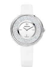 Swarovski Crystalline Pure White Dial White Leather Strap Watch for Women - 5275046