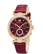 Swarovski Era Journey Red Dial Red Leather Strap Watch for Women - 5416701