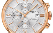 Tissot Des Tourelles Chronograph Silver Dial Brown Leather Strap Watch For Men - T099.427.36.038.00