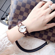 Gucci G Interlocking Mother of Pearl Dial Brown Leather Strap Watch For Women - YA133516