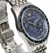 Emporio Armani Sportivo Chronograph Blue Dial Silver Steel Strap Watch For Men - AR6072