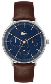 Lacoste Club Blue Dial Brown Leather Strap Watch for Men - 2011227