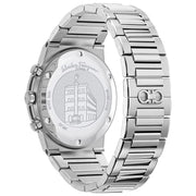 Salvatore Ferragamo Sapphire Chrono Black Dial Silver Steel Strap Watch for Men - SFME00321