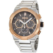 Hugo Boss Supernova Chronograph Grey Dial Silver Steel Strap Watch for Men - 1513362