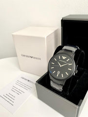 Emporio Armani Renato Black Dial Black Steel Strap Watch for Men - AR11184