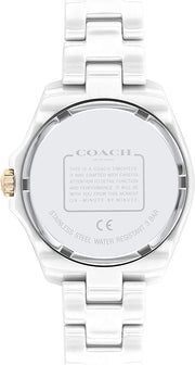 Coach Preston Mother of Pearl Dial White Steel Strap Watch for Women - 14503661