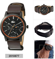 Lacoste Metro Black Dial Brown Leather Strap Watch for Men - 2010877