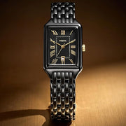 Fossil Raquel Black Dial Black Metal Bracelet Watch for Women - ES5385