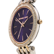 Michael Kors Darci Purple Dial Two Tone Steel Strap Watch for Women - MK3353