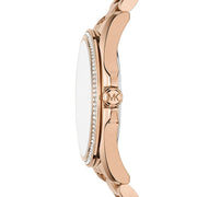 Michael Kors Bradshaw Quartz Rose Gold Dial Rose Gold Steel Strap Watch For Women - MK6556