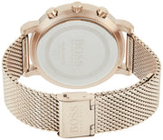 Hugo Boss Integrity Chronograph Black Dial Rose Gold Mesh Bracelet Watch for Men - 1513808