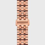 Tissot T Classic Carson Premium White Dial Rose Gold Steel Strap Watch for Women - T122.207.33.031.00