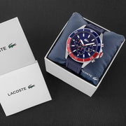 Lacoste Tiebreaker Chronograph Blue Dial Blue Silicon Strap Watch for Men - 2011154
