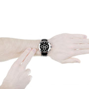 Hugo Boss Ikon Chronograph Black Dial Black Leather Strap Watch for Men - 1513178