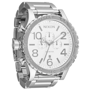 Nixon 51-30 Chrono Silver Dial Silver Steel Strap Watch for Men - A083-488