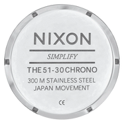 Nixon 51-30 Chrono Silver Dial Silver Steel Strap Watch for Men - A083-488