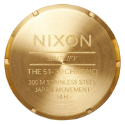 Nixon 51-30 Chrono Black Dial Gold Steel Strap Watch for Men - A083-510