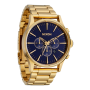 Nixon Sentry Chrono Blue Dial Gold Steel Strap Watch for Men - A386-1922