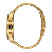 Nixon Sentry Chrono Blue Dial Gold Steel Strap Watch for Men - A386-1922