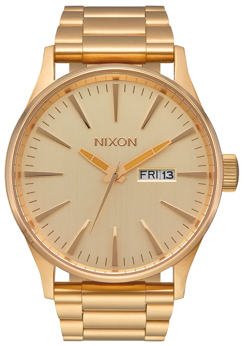 Nixon Sentry Gold Dial Gold Steel Strap Watch for Men - A356-502