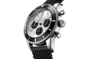 Breitling Superocean Heritage B01 Chronograph 44 Silver Dial Black Mesh Bracelet Watch for Men - AB0162121G1S1