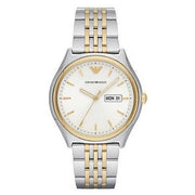 Emporio Armani Cream Dial Two Tone Steel Strap Watch For Men - AR11034
