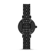 Emporio Armani Gianni T Bar Black Dial Black Steel Strap Watch For Women - AR11245