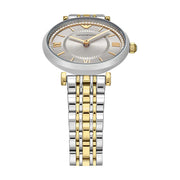 Emporio Armani Gianni T-Bar Beige Dial Two Tone Steel Strap Watch for Women - AR11702