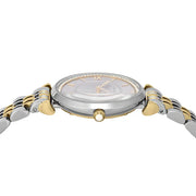 Emporio Armani Gianni T-Bar Beige Dial Two Tone Steel Strap Watch for Women - AR11702