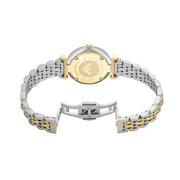 Emporio Armani Gianni T-Bar Beige Dial Two Tone Steel Strap Watch for Women - AR11702