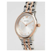 Emporio Armani Alpha Silver Dial Two Tone Steel Strap Watch for Women - AR1962