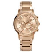 Emporio Armani Classic Chronograph Rose Gold Dial Rose Gold Steel Strap Watch For Men - AR2452