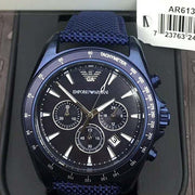 Emporio Armani Sportivo Chronograph Blue Dial Blue Nylon Strap Watch for Men - AR6132