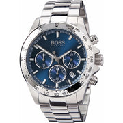 Hugo Boss Ikon Chronograph Blue Dial Silver Steel Strap Watch for Men - 1512963