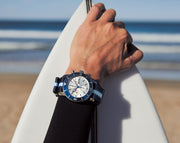 Breitling Superocean Heritage Chronograph 44 Ocean Conservancy Silver Dial Two Tone NATO Strap Watch for Men - A133131A1G1W1