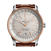 Breitling Navitimer Automatic 41mm White Dial Brown Leather Strap Mens Watch - U17326241G1P1