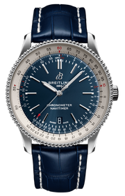 Breitling Navitimer 1 Automatic 41mm Blue Dial Blue Leather Strap Mens Watch - A17326211C1P4