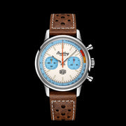 Breitling Top Time Deus Limited Edition White Dial Brown Leather Strap Watch for Men - A233112A1A1X1