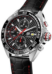Tag Heuer Formula 1 Mario Kart Chronograph Black Dial Black Leather Strap Watch for Men - CAZ201E.FC6517