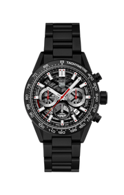 Tag Heuer Carrera Automatic Chronograph Black Dial Black Steel Strap Watch for Men - CBG2090.BH0661