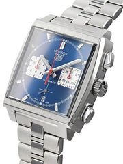Tag Heuer Monaco Automatic Chronograph Blue Dial Silver Steel Strap Watch for Men - CBL2111.BA0644