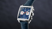 Tag Heuer Monaco Automatic Chronograph Blue Dial Blue Leather Strap Watch for Men - CBL2111.FC6453