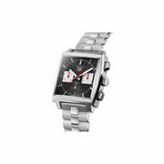 Tag Heuer Monaco Automatic Chronograph Black Dial Silver Steel Strap Watch for Men - CBL2113.BA0644