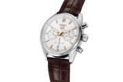 Tag Heuer Carrera Chronograph White Dial Brown Leather Strap Watch for Men - CBN2013.FC6483