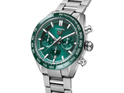 Tag Heuer Carrera Chronograph 44mm Green Dial Silver Steel Strap Watch for Men - CBN2A1N.BA0643