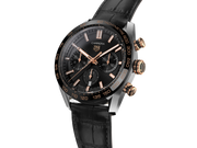 Tag Heuer Carrera Chronograph Black Dial Black Leather Strap Watch for Men - CBN2A5A.FC6481