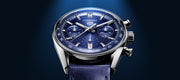 Tag Heuer Carrera Chronograph Blue Dial Blue Leather Strap Watch for Men - CBS2212.FC6535