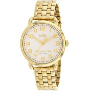 Coach Delancey Classic White Dial Gold Steel Strap Watch for Women - 14502261